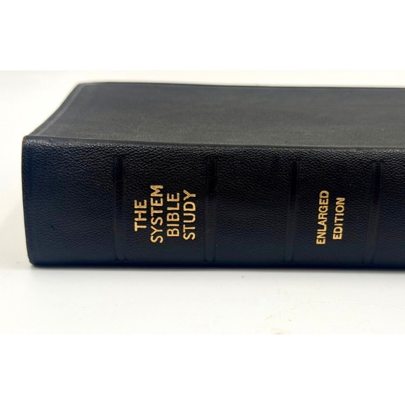 The System Bible Study Enlarged Edition 1958 Black Genuine Morocco Leather KJV - Picture 2 of 5